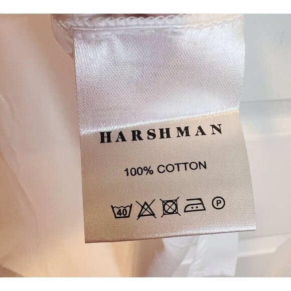 HARSHMAN Putzel 100% Cotton Pleated Cap Sleeve Top White Medium MSRP $193 - Picture 9 of 10